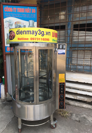 Lò quay vịt kính xoay 2 dàn ga