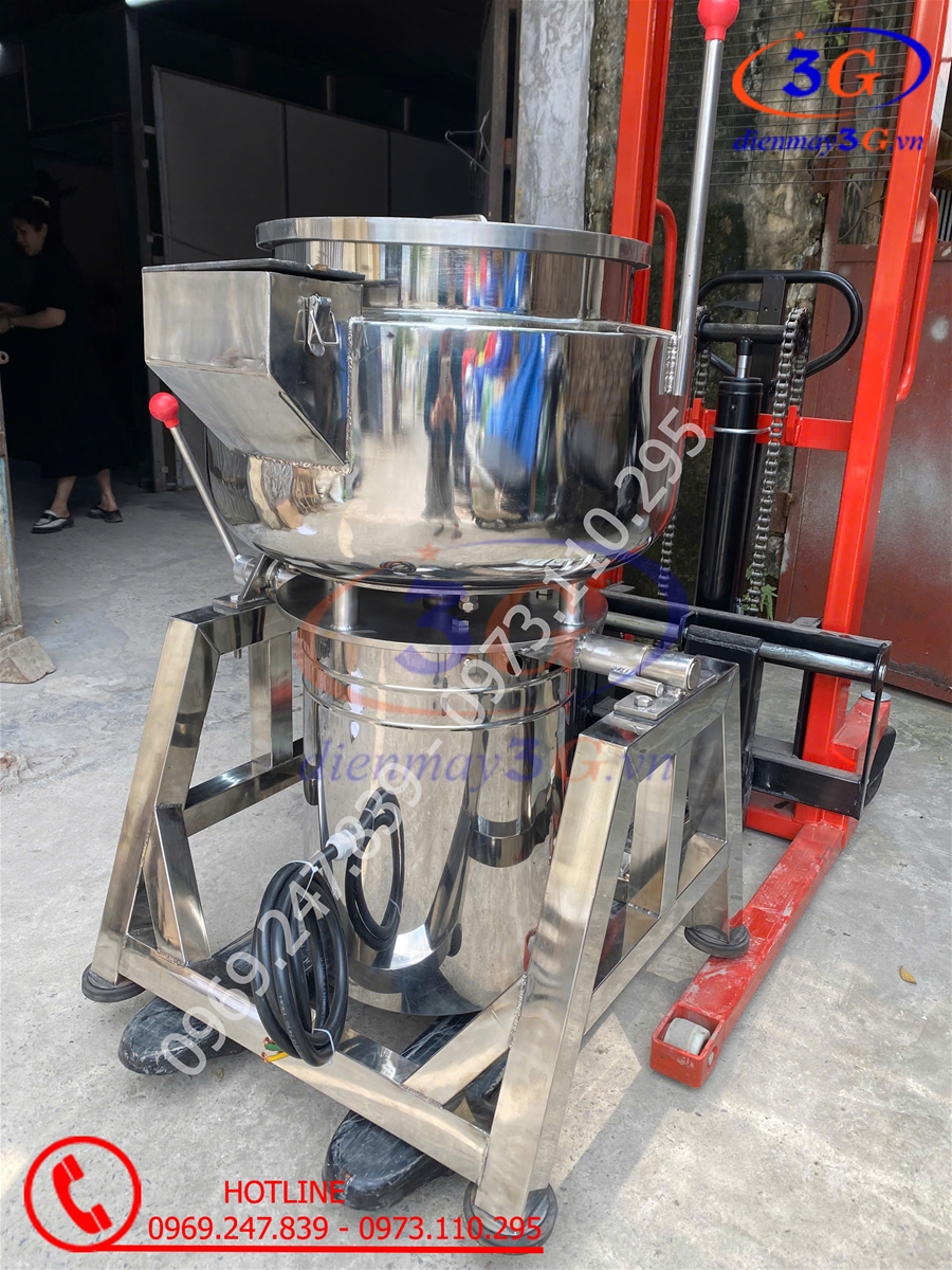 kết cấu máy xay giò chả 30kg có biến tần