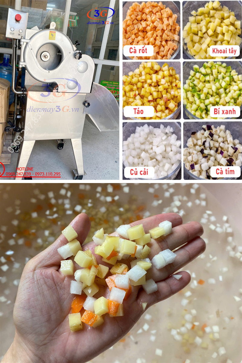máy cắt củ quả hạt lựu